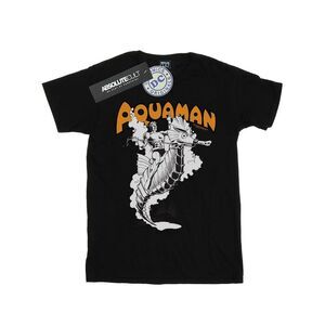DC Comics Boys Aquaman Mono Action Pose T-Shirt / Black
